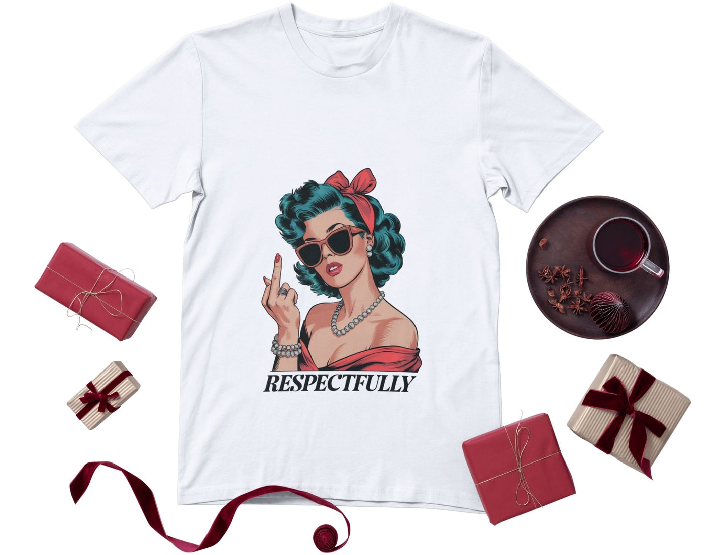 Personalised Women's T-Shirt – Custom Printed White & Grey 100% Polyester (XS to XXXL)