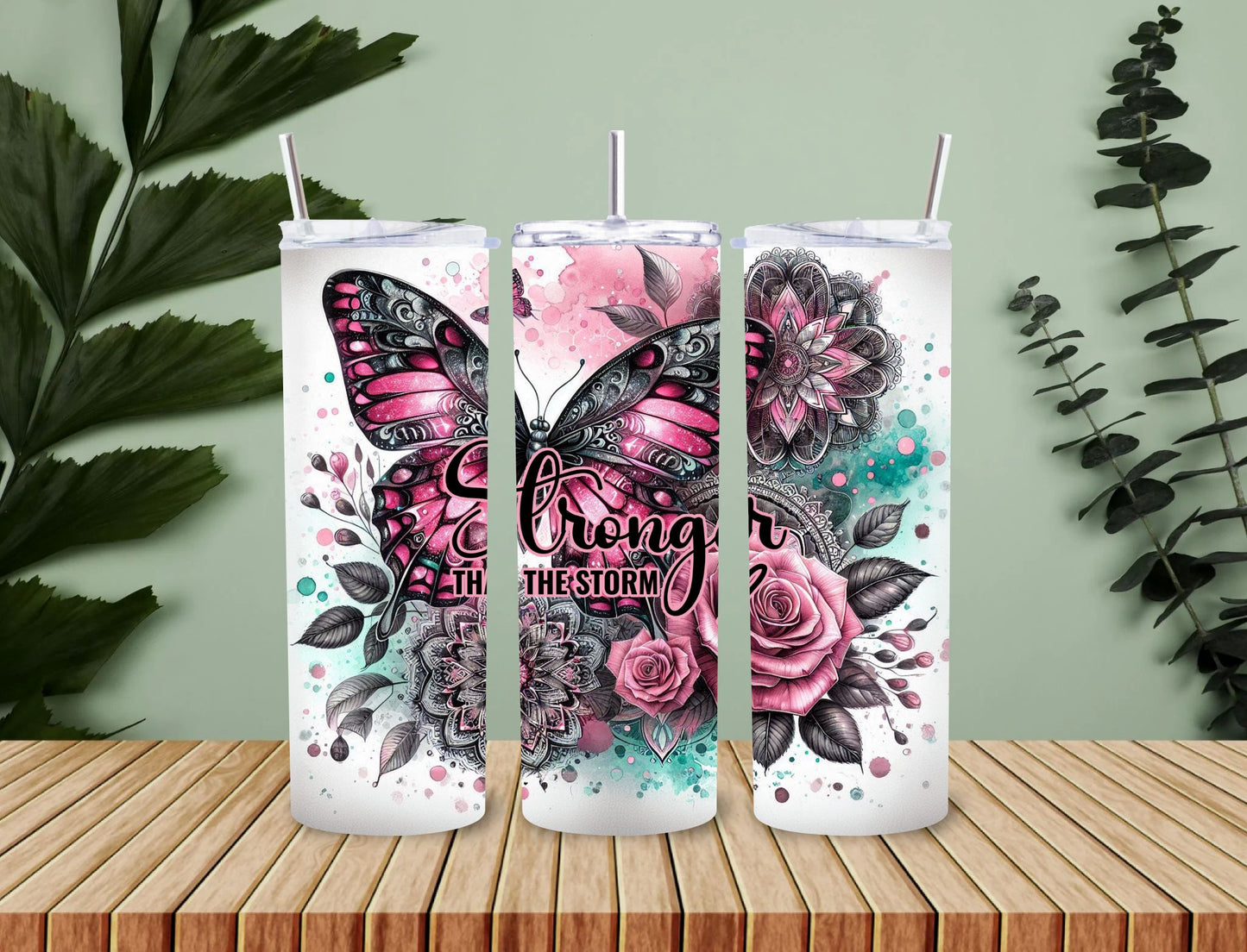 Personalised 20oz / 30oz Hot & Cold Tumbler – Custom Printed Leak-Proof Insulated Cup with Metal Straw & Cleaning Brush