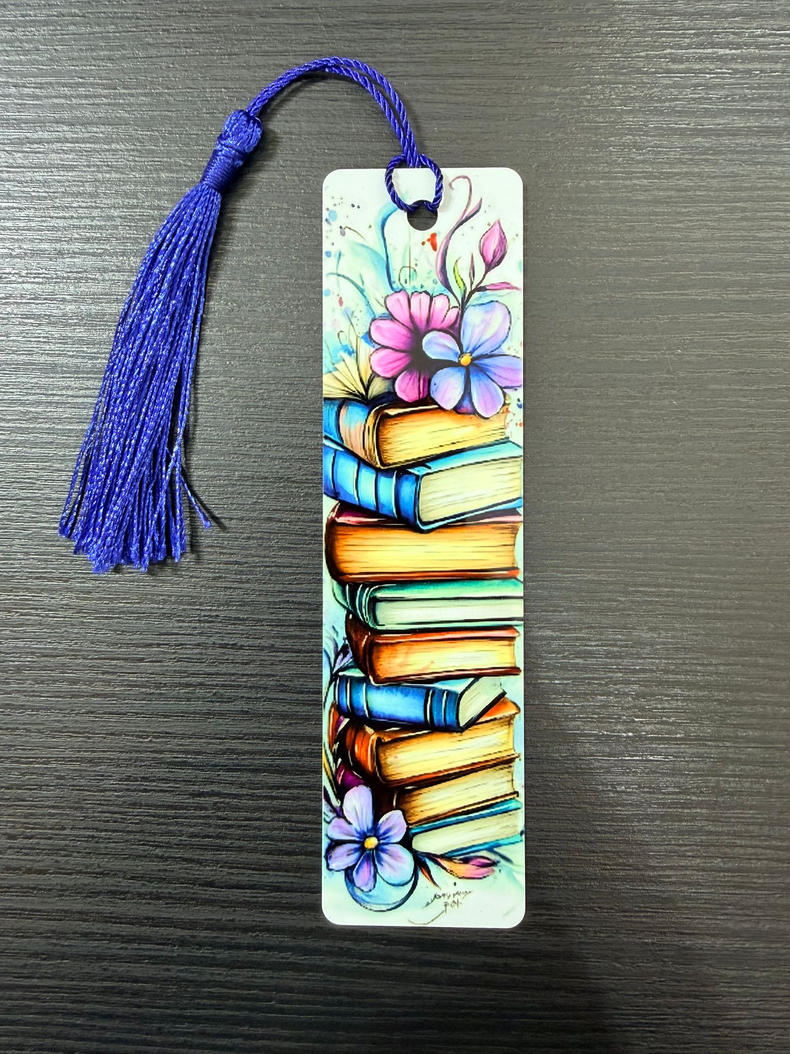 Customized / Personalized Bookmarks with Red Ribbon – Colorful Booklover’s Gift | Custom Name or Photo Bookmark