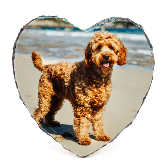 Custom Heart-Shaped Photo Slate – Personalized Keepsake Plaque