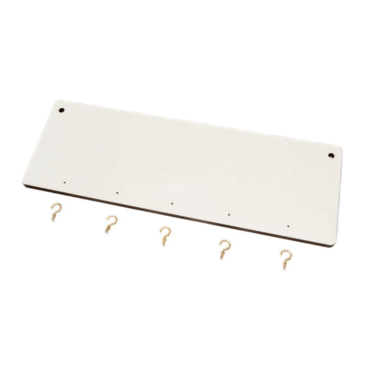 Personalised Hardboard Key Holder – Wall-Mounted Plaque with 5 Hooks – Custom Printed – 10 x 28 cm