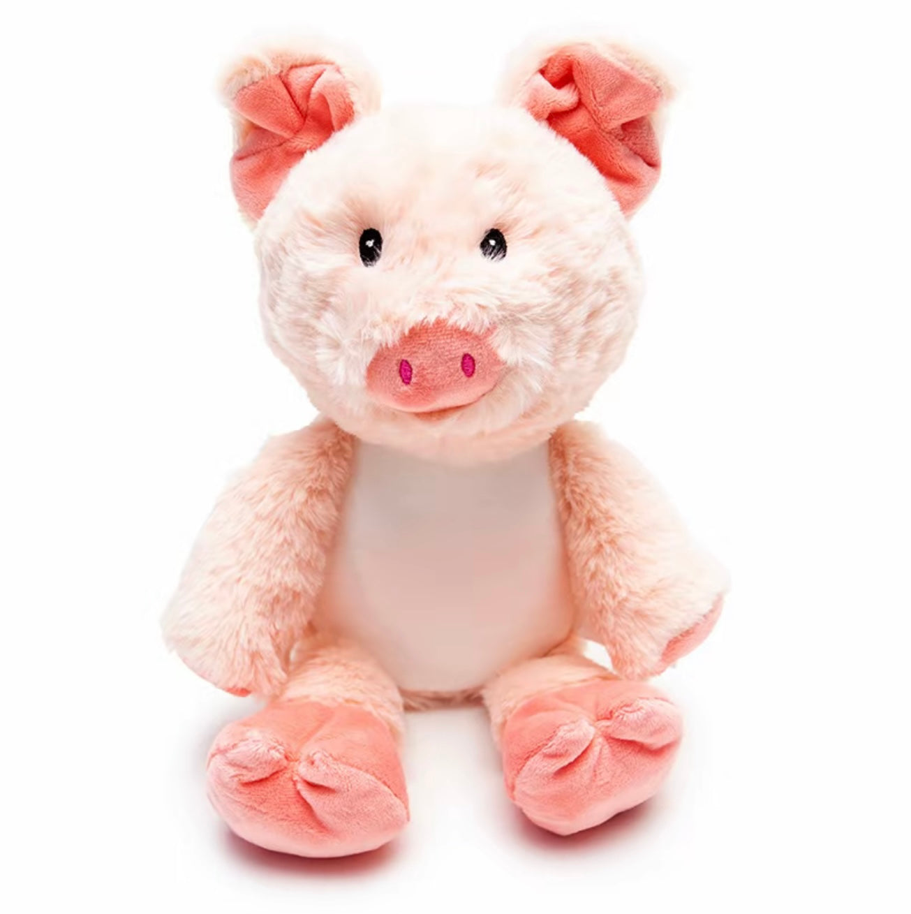 Personalised Pig Plush Toy – Custom Printed Belly – Soft Cuddly Pig Toy in Pink or White – CE & UK Certified – 100% Polyester