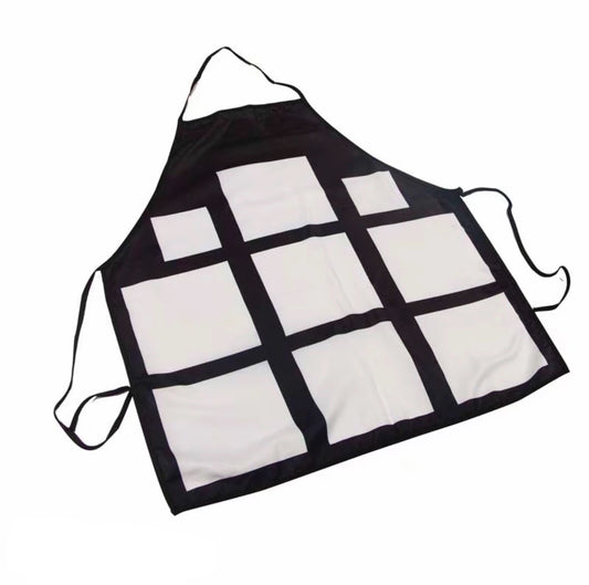 9-Panel Personalised Apron – Custom Printed 70 x 65 cm Apron in Black, Pink or Red – Create Your Own Photo Apron or Design Gift