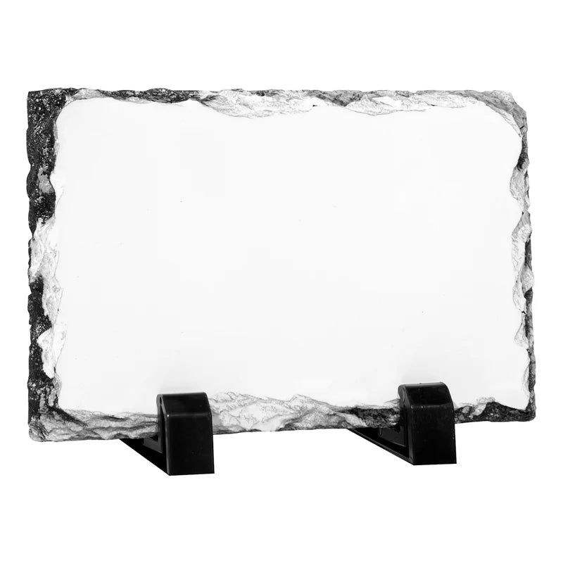 Custom Rectangle Photo Slate – Personalized Natural Rock Plaque (3 Sizes)
