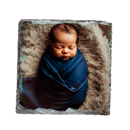 Custom Square Slate Mug Coaster  Set Of 4 – Personalized 9 × 9 cm