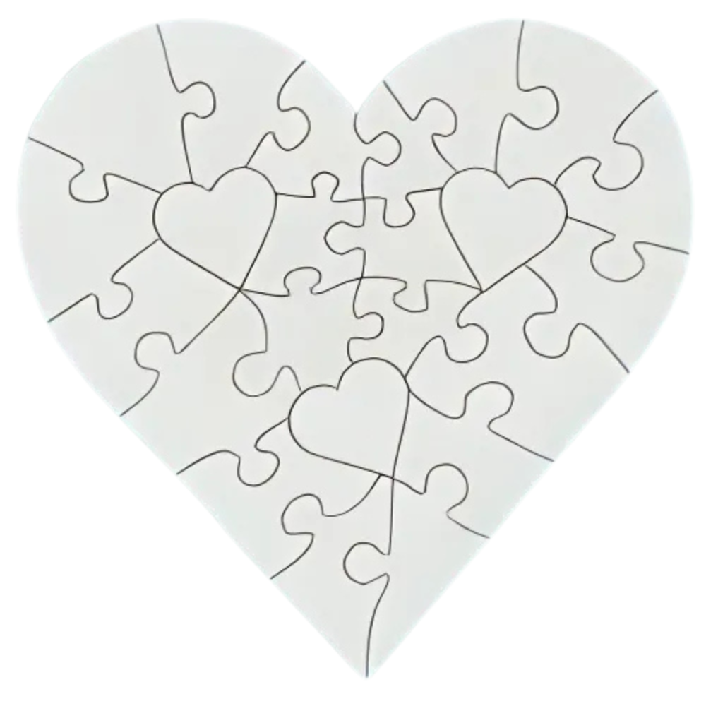 Personalised Heart-Shaped Puzzle – 23 Piece Custom Wooden Jigsaw | 17 x 17 cm Gift Keepsake
