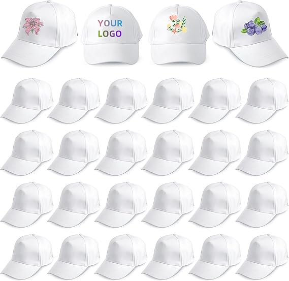 White Caps with Custom Print – Perfect for Events & Promotions