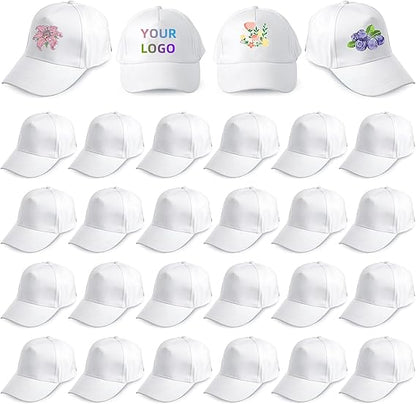 White Caps with Custom Print – Perfect for Events & Promotions