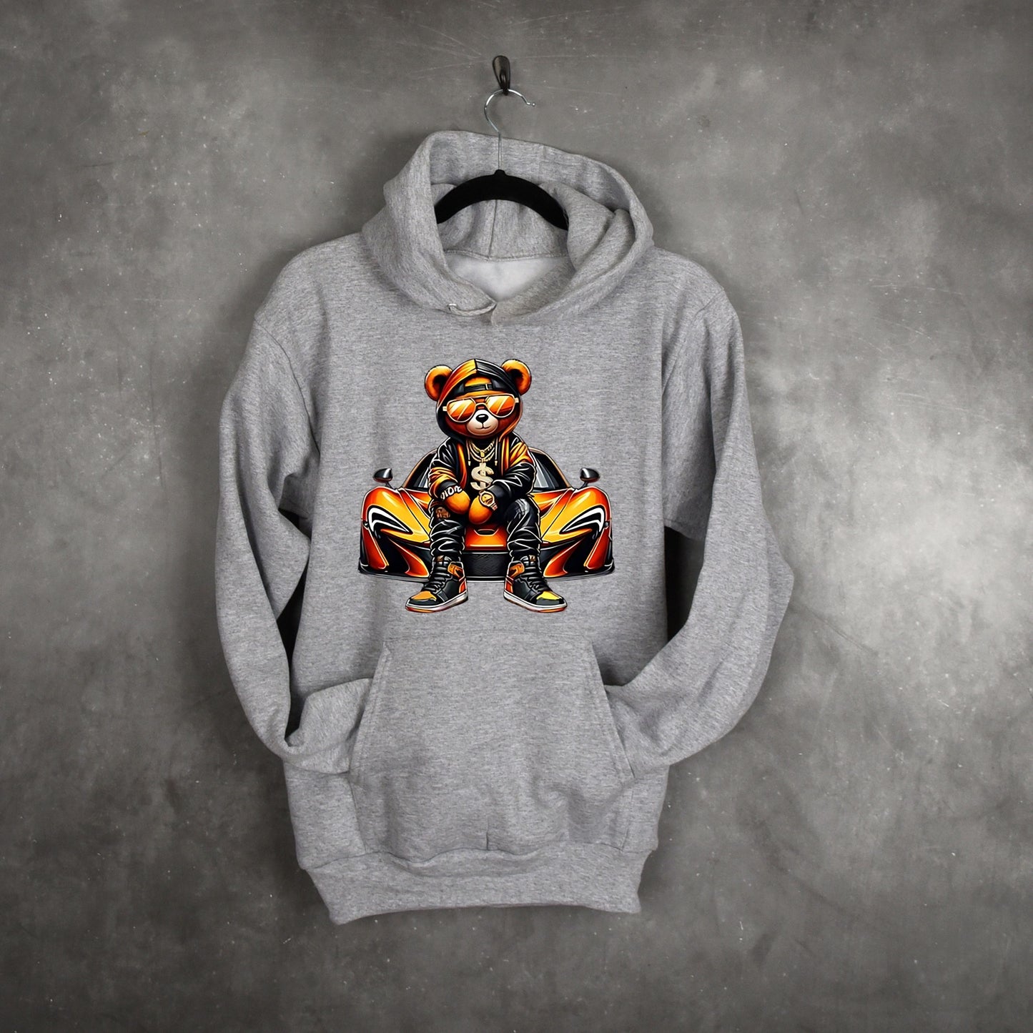 Personalised Men's Hoodie – Custom Printed White & Grey 100% Polyester (XS to XXXL)