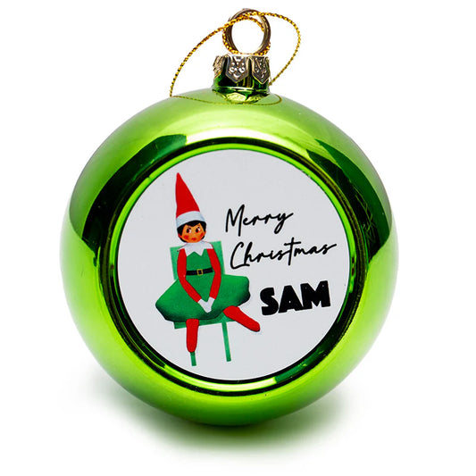 Personalised Custom Christmas Baubles – Pack of 5 Colours | Printable Insert Ornaments