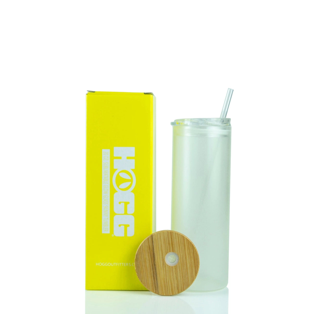 20oz Personalised Glow in the Dark Skinny Glass Tumbler – Blue, Yellow & Green | Custom Drinkware