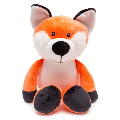 Personalised Fox Plush Toy – Custom Printed Belly – Soft Woodland Keepsake – CE & UK Certified