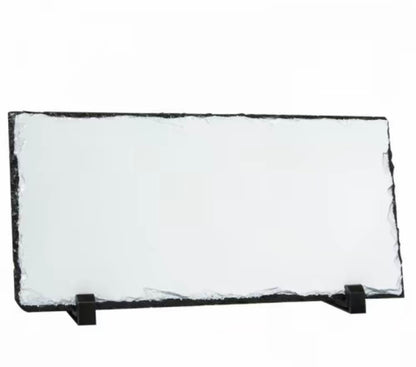 Custom Rectangle Photo Slate – Personalized Natural Rock Plaque (3 Sizes)