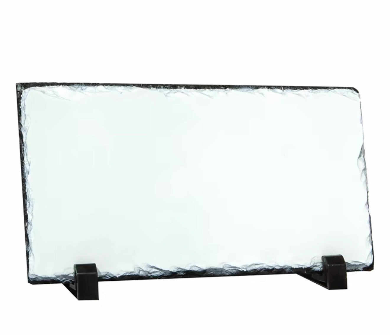 Custom Rectangle Photo Slate – Personalized Natural Rock Plaque (3 Sizes)