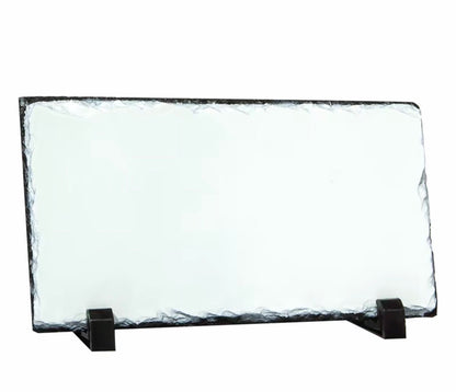 Custom Rectangle Photo Slate – Personalized Natural Rock Plaque (3 Sizes)