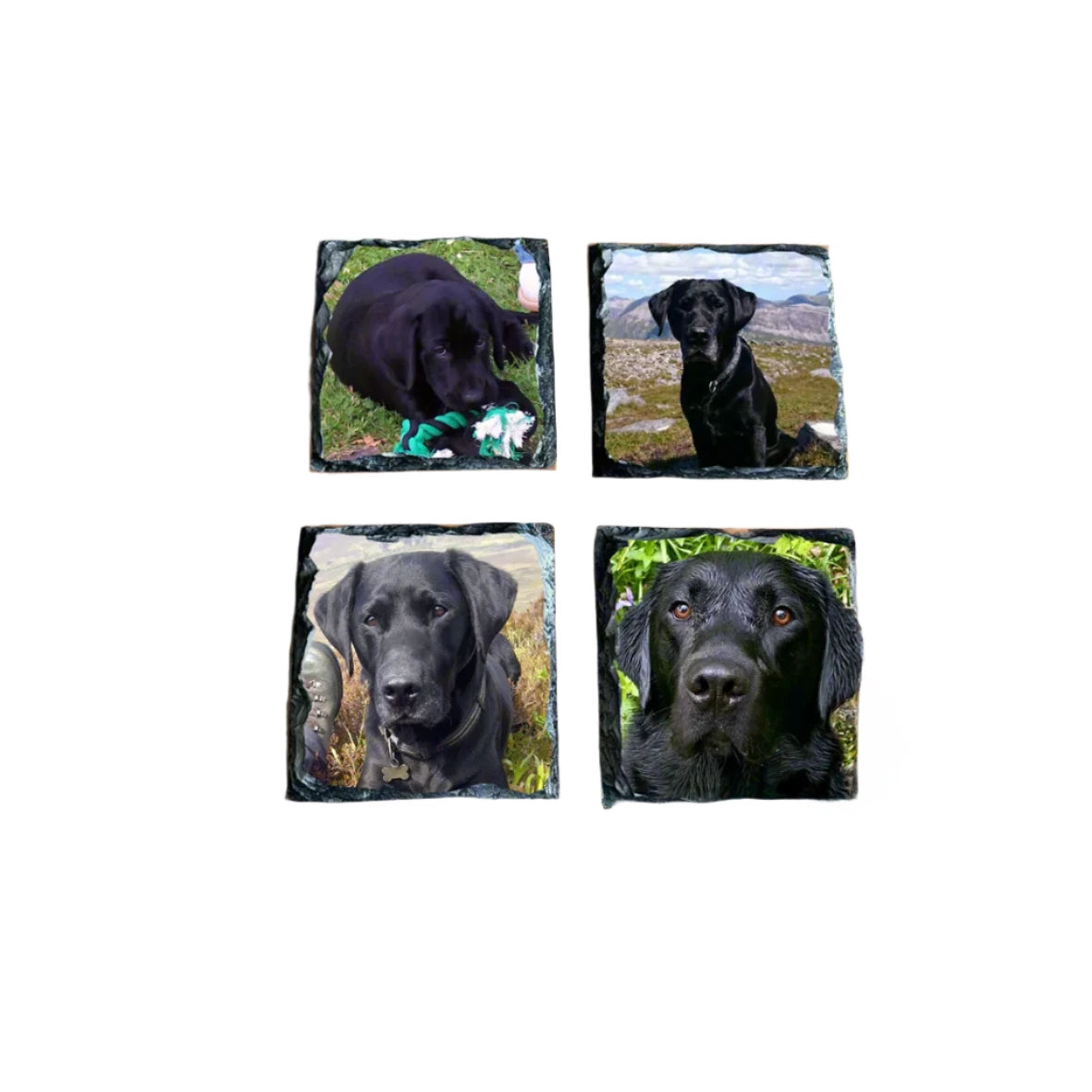 Custom Square Slate Mug Coaster  Set Of 4 – Personalized 9 × 9 cm