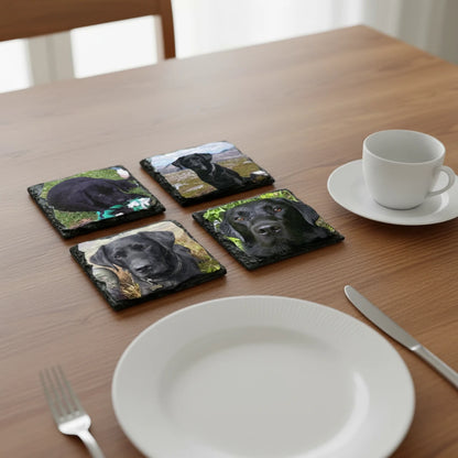 Custom Square Slate Mug Coaster  Set Of 4 – Personalized 9 × 9 cm