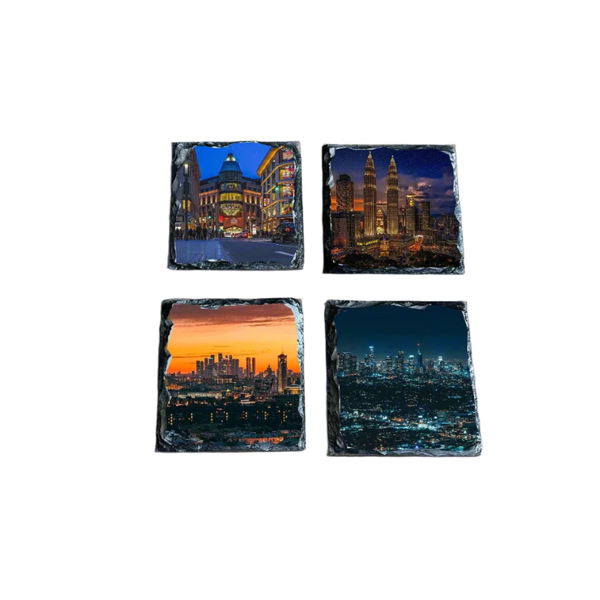 Custom Square Slate Mug Coaster  Set Of 4 – Personalized 9 × 9 cm