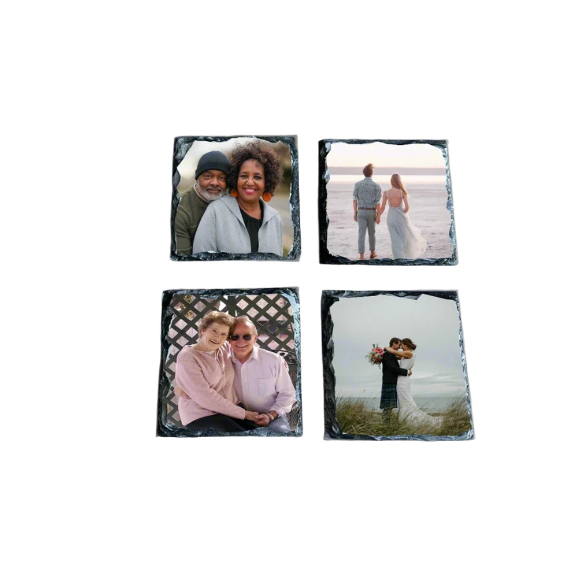 Custom Square Slate Mug Coaster  Set Of 4 – Personalized 9 × 9 cm