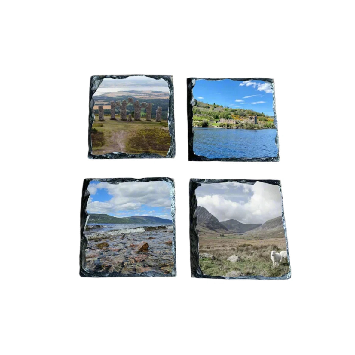 Custom Square Slate Mug Coaster  Set Of 4 – Personalized 9 × 9 cm